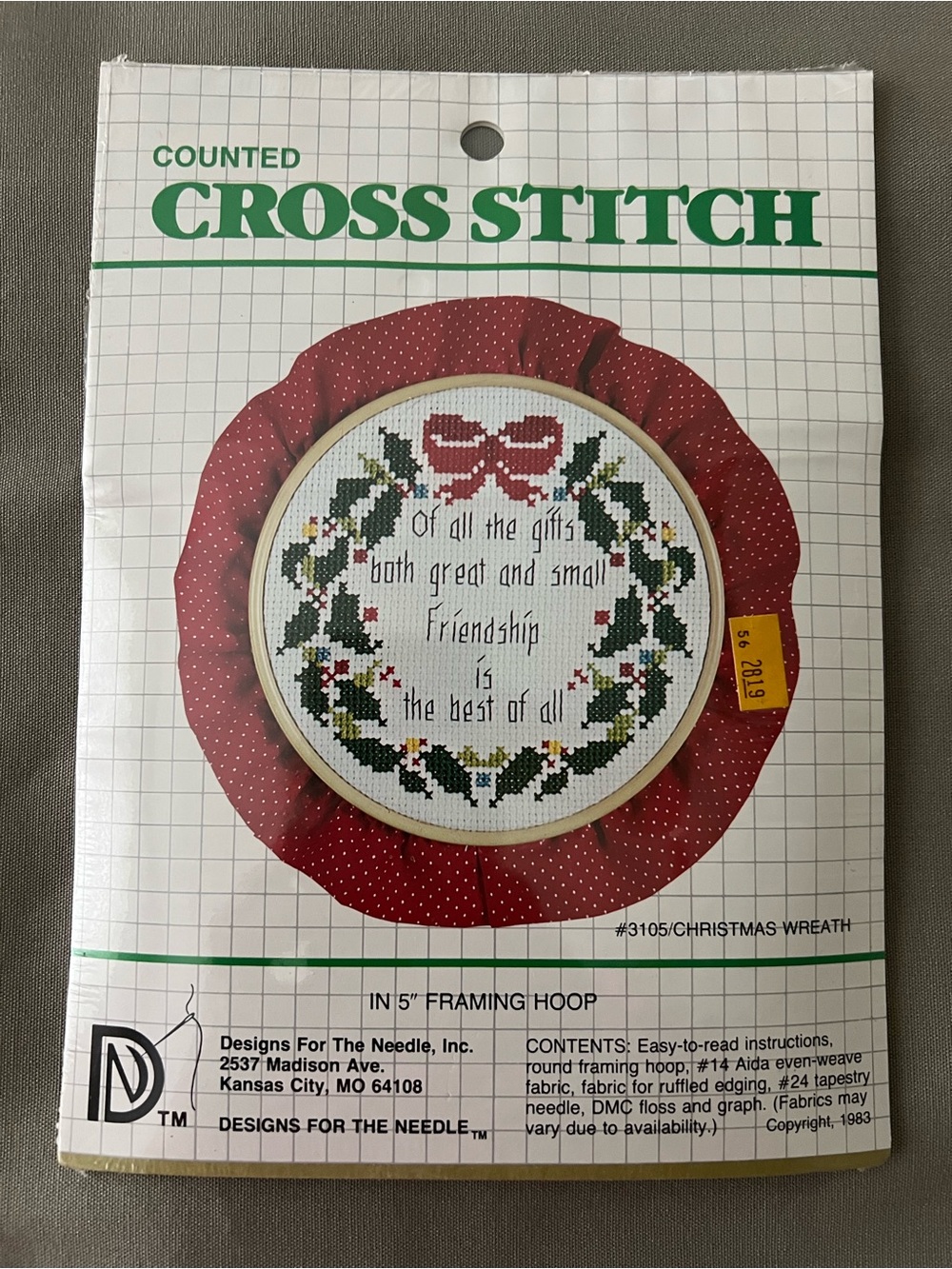 Christmas Holiday Counted Cross Stitch #3105 Christmas Wreath